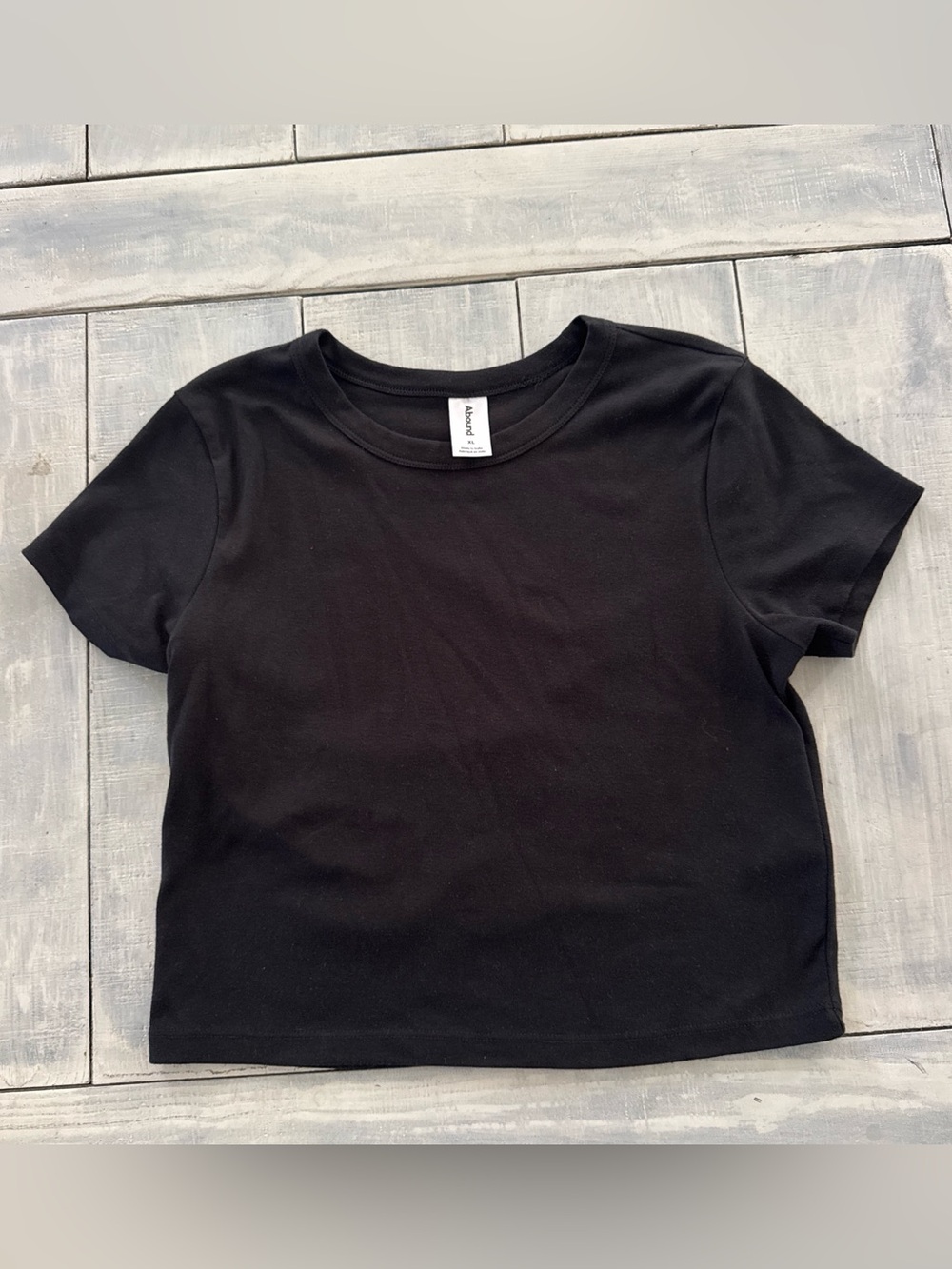 Abound Black Crewneck Crop Tee
